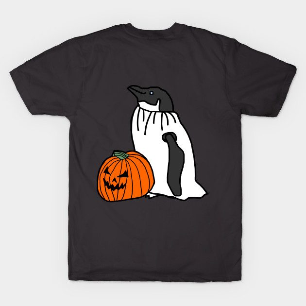 FRONT and BACK Halloween Horror Spooky Penguin by ellenhenryart